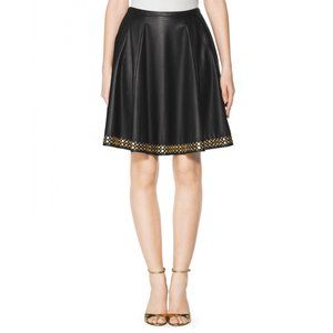 Tamara Mellon Lamb Leather /Gold Studded Full Skirt Z10
